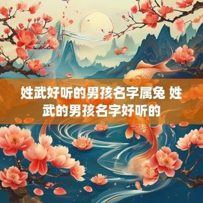 姓武好听的男孩名字属兔 姓武的男孩名字好听的