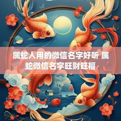 属蛇人用的微信名字好听 属蛇微信名字旺财旺福