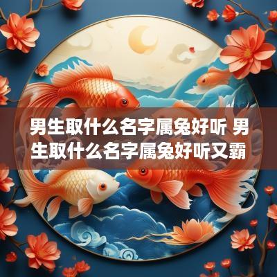 男生取什么名字属兔好听 男生取什么名字属兔好听又霸气