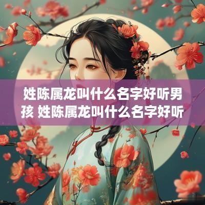 姓陈属龙叫什么名字好听男孩 姓陈属龙叫什么名字好听男孩子