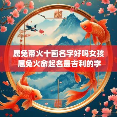 属兔带火十画名字好吗女孩 属兔火命起名最吉利的字