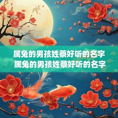 属兔的男孩姓蔡好听的名字 属兔的男孩姓蔡好听的名字有哪些
