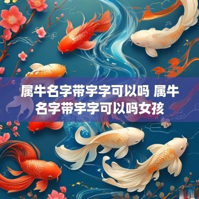 属牛名字带宇字可以吗 属牛名字带宇字可以吗女孩
