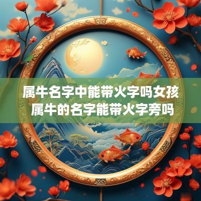 属牛名字中能带火字吗女孩 属牛的名字能带火字旁吗