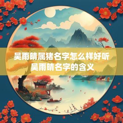 吴雨晴属猪名字怎么样好听 吴雨晴名字的含义