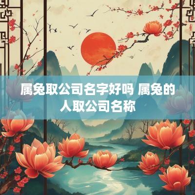 属兔取公司名字好吗 属兔的人取公司名称