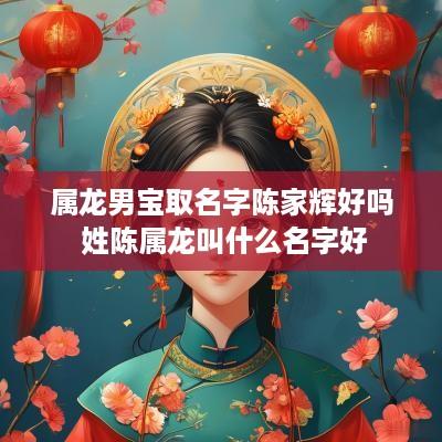 属龙男宝取名字陈家辉好吗 姓陈属龙叫什么名字好