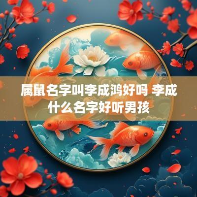 属鼠名字叫李成鸿好吗 李成什么名字好听男孩