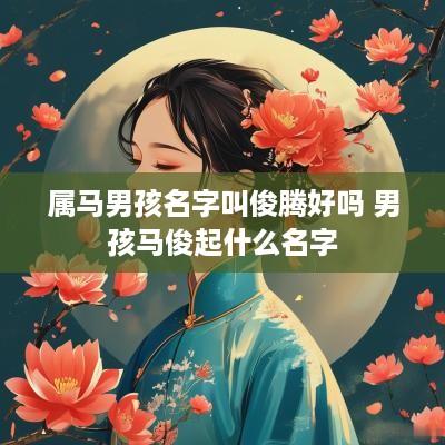 属马男孩名字叫俊腾好吗 男孩马俊起什么名字