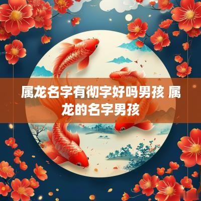 属龙名字有彻字好吗男孩 属龙的名字男孩