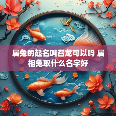 属兔的起名叫召龙可以吗 属相兔取什么名字好
