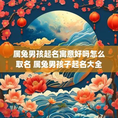 属兔男孩起名寓意好吗怎么取名 属兔男孩子起名大全