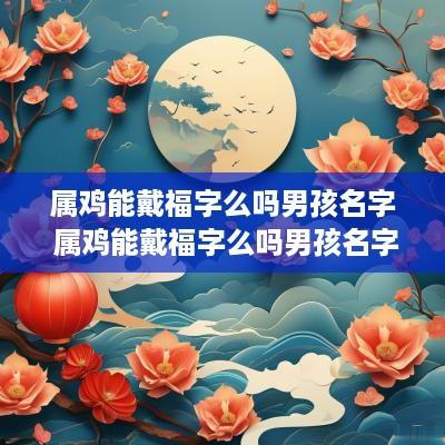 属鸡能戴福字么吗男孩名字 属鸡能戴福字么吗男孩名字叫什么