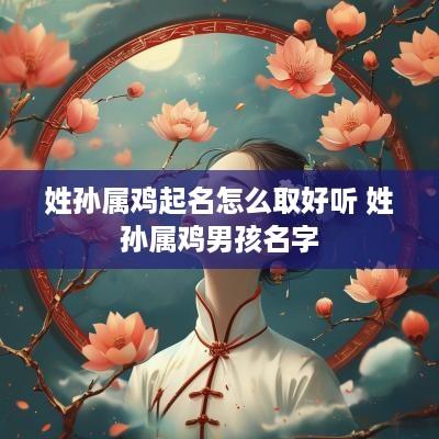 姓孙属鸡起名怎么取好听 姓孙属鸡男孩名字