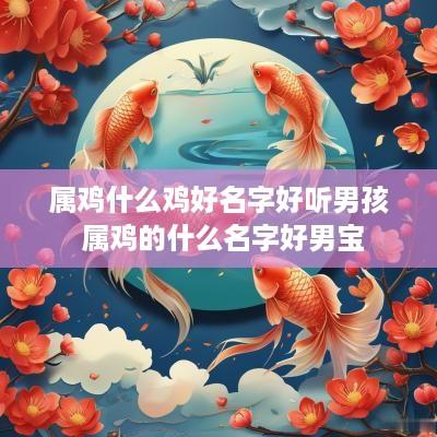 属鸡什么鸡好名字好听男孩 属鸡的什么名字好男宝