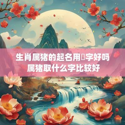 生肖属猪的起名用鐇字好吗 属猪取什么字比较好