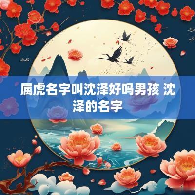属虎名字叫沈泽好吗男孩 沈泽的名字
