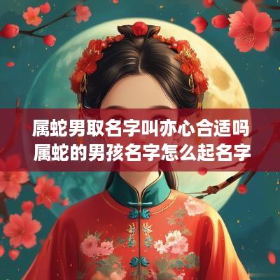 属蛇男取名字叫亦心合适吗 属蛇的男孩名字怎么起名字