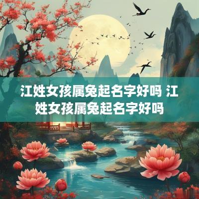 江姓女孩属兔起名字好吗 江姓女孩属兔起名字好吗