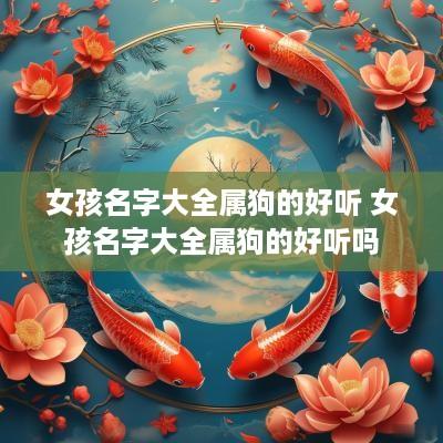 女孩名字大全属狗的好听 女孩名字大全属狗的好听吗