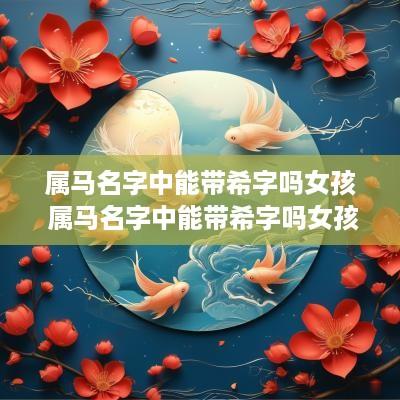 属马名字中能带希字吗女孩 属马名字中能带希字吗女孩子