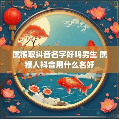 属猴取抖音名字好吗男生 属猴人抖音用什么名好