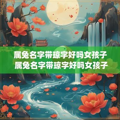 属兔名字带琼字好吗女孩子 属兔名字带琼字好吗女孩子怎么取