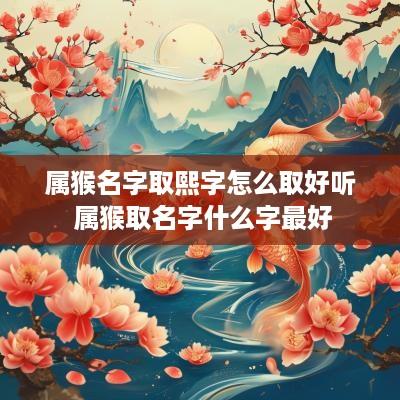 属猴名字取熙字怎么取好听 属猴取名字什么字最好