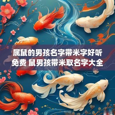 属鼠的男孩名字带米字好听免费 鼠男孩带米取名字大全