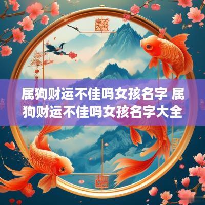 属狗财运不佳吗女孩名字 属狗财运不佳吗女孩名字大全
