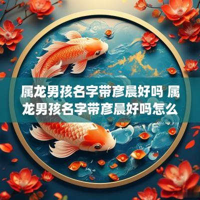 属龙男孩名字带彦晨好吗 属龙男孩名字带彦晨好吗怎么样