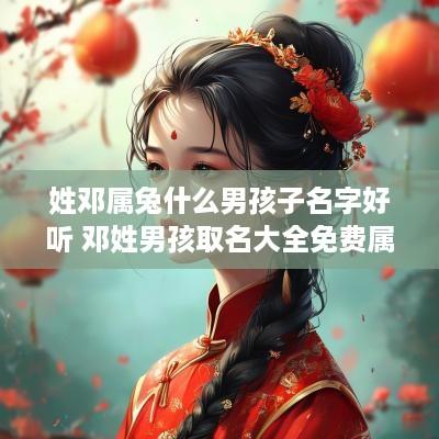 姓邓属兔什么男孩子名字好听 邓姓男孩取名大全免费属鼠