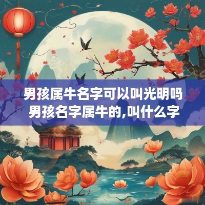 男孩属牛名字可以叫光明吗 男孩名字属牛的,叫什么字好