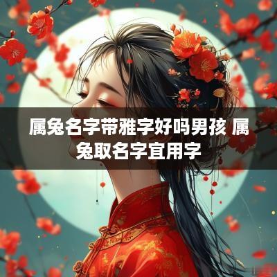 属兔名字带雅字好吗男孩 属兔取名字宜用字