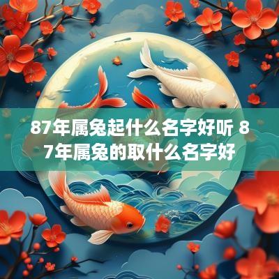 87年属兔起什么名字好听 87年属兔的取什么名字好