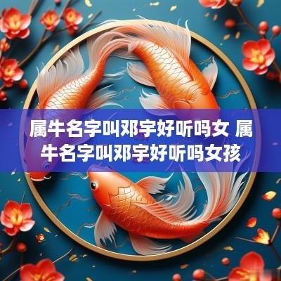 属牛名字叫邓宇好听吗女 属牛名字叫邓宇好听吗女孩