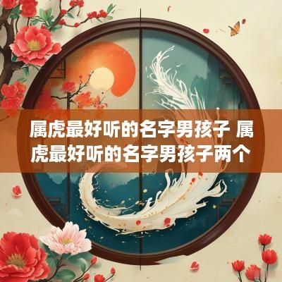 属虎最好听的名字男孩子 属虎最好听的名字男孩子两个字