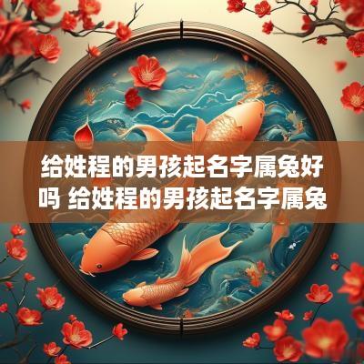给姓程的男孩起名字属兔好吗 给姓程的男孩起名字属兔好吗