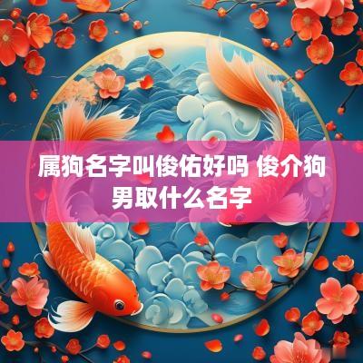 属狗名字叫俊佑好吗 俊介狗男取什么名字