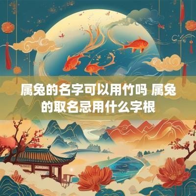 属兔的名字可以用竹吗 属兔的取名忌用什么字根