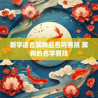 新字适合属狗起名吗男孩 属狗的名字男孩