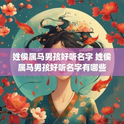 姓侯属马男孩好听名字 姓侯属马男孩好听名字有哪些