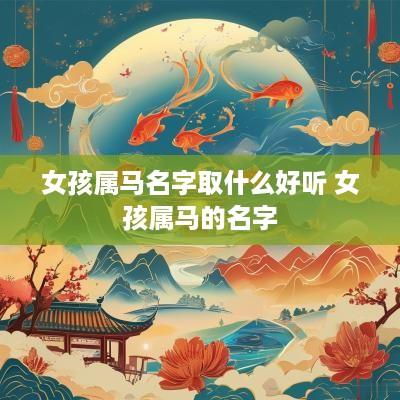 女孩属马名字取什么好听 女孩属马的名字