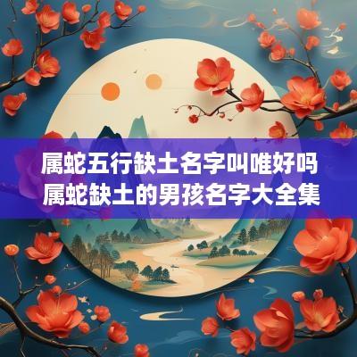 属蛇五行缺土名字叫唯好吗 属蛇缺土的男孩名字大全集
