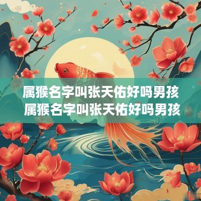 属猴名字叫张天佑好吗男孩 属猴名字叫张天佑好吗男孩子