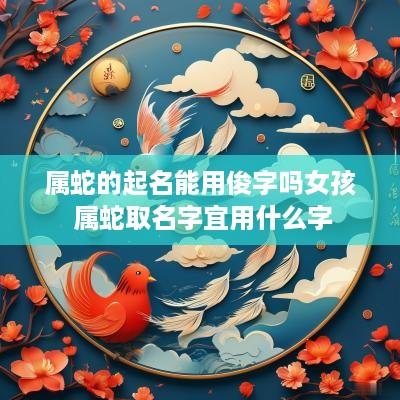 属蛇的起名能用俊字吗女孩 属蛇取名字宜用什么字