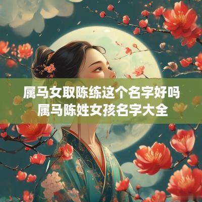 属马女取陈练这个名字好吗 属马陈姓女孩名字大全
