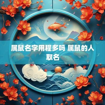 属鼠名字用程多吗 属鼠的人取名