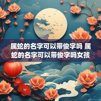 属蛇的名字可以带俊字吗 属蛇的名字可以带俊字吗女孩