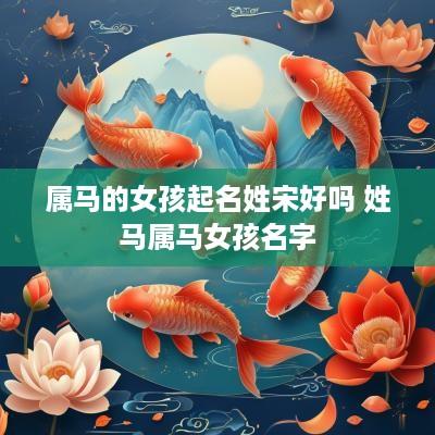 属马的女孩起名姓宋好吗 姓马属马女孩名字
